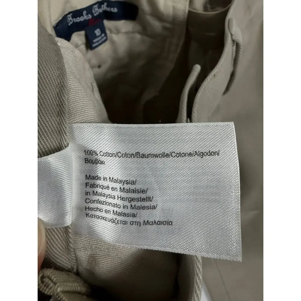 Brooks Brothers Cotton Twill Golden Fleece Line Boys Khaki Dress Pants Size 10